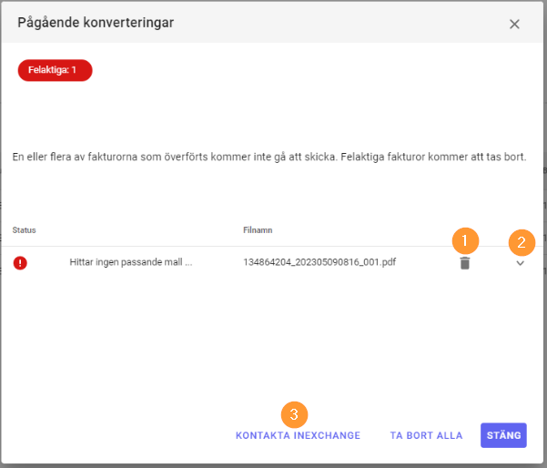 Felmeddelande konvertering