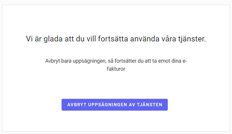 Avbryt uppsägning