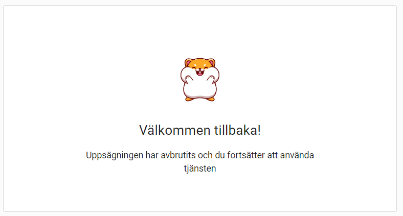 Bekräftelse avbruten uppsägning
