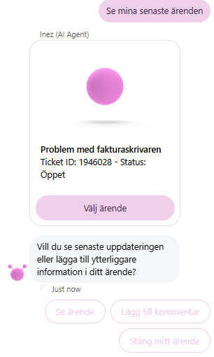Välj ärende i botten